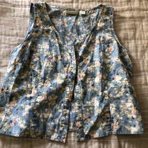 vintage liz claiborne buttoned crop top
